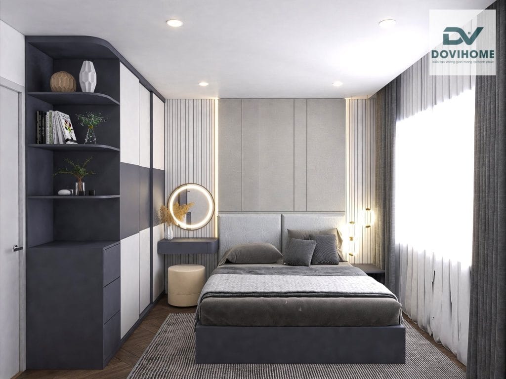 THIẾT KẾ NỘI THẤT CHUNG CƯ VINHOME SMART CITY TÂY MỖ - 61m2 7 Phòng ngủ hiện đại, sang trọng, tối ưu diện tích tạo không gian thoáng đãng, thư thái