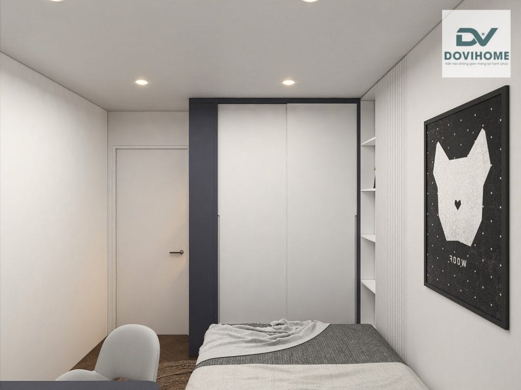THIẾT KẾ NỘI THẤT CHUNG CƯ VINHOME SMART CITY TÂY MỖ - 61m2 12 Hệ tủ quần áo đơn giản mang tính thanh lịch