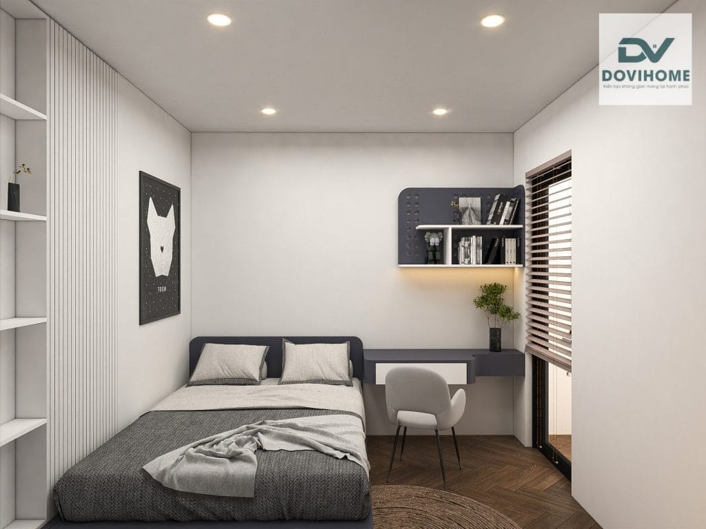 THIẾT KẾ NỘI THẤT CHUNG CƯ VINHOME SMART CITY TÂY MỖ - 61m2 11 Không gian học tập làm việc thoáng mát
