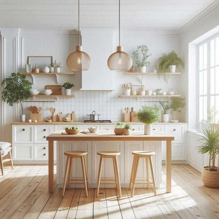 Phong cách phòng bếp theo phong cách hiện đại kết hợp với Scandinavian