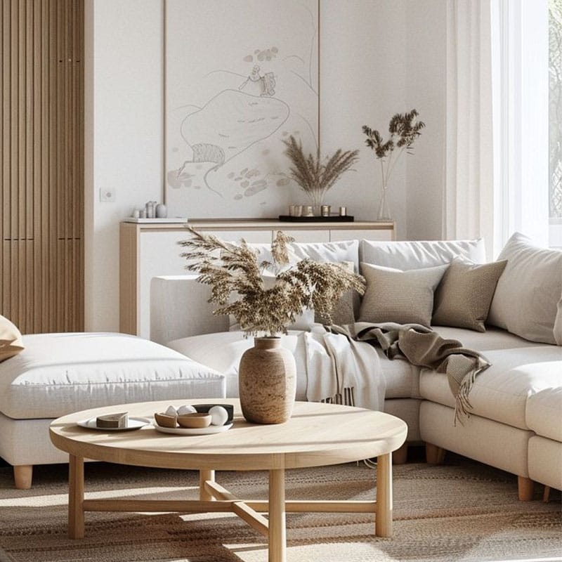 Phòng khách thiết kế theo phong cách hiện đại và Scandinavian